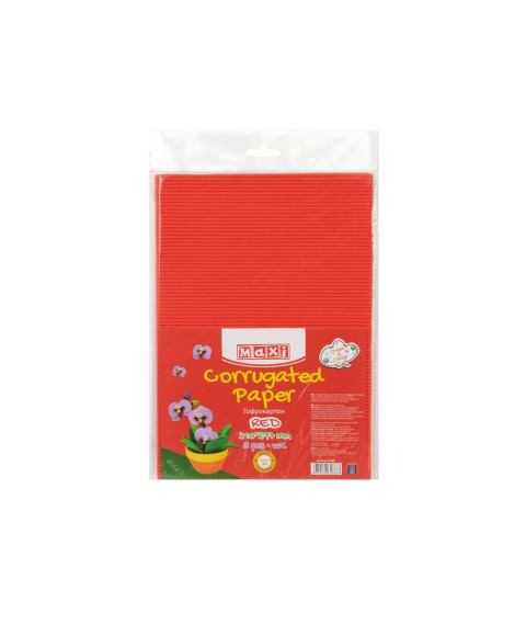 Carton gofrat 160gr/m2 A4, 5 buc, Rosu